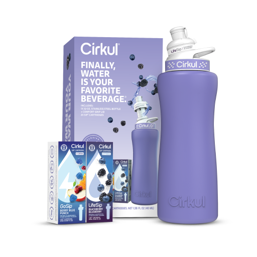 32oz. Matte Periwinkle Stainless Steel Bottle Starter Kit K9
