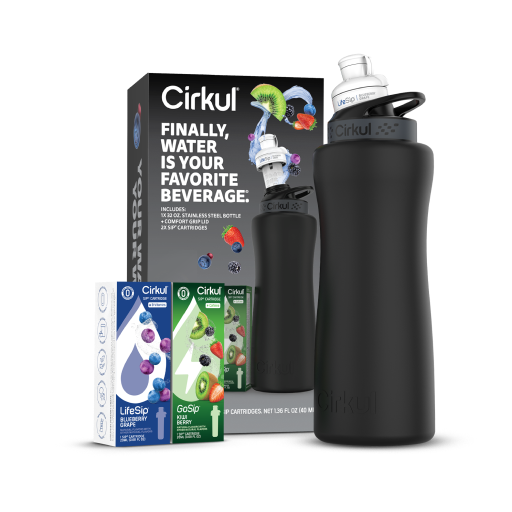 32oz. Matte Black Stainless Steel Bottle Starter Kit P1